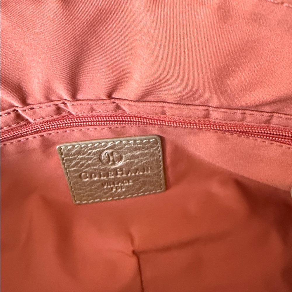 Cole Haan Tan Leather Shoulder Bag with Gold Accents - Picture 5 of 5